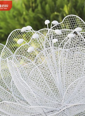 不锈钢镂空花朵雕塑网格植物莲花摆件户外园林景观草坪装饰定制