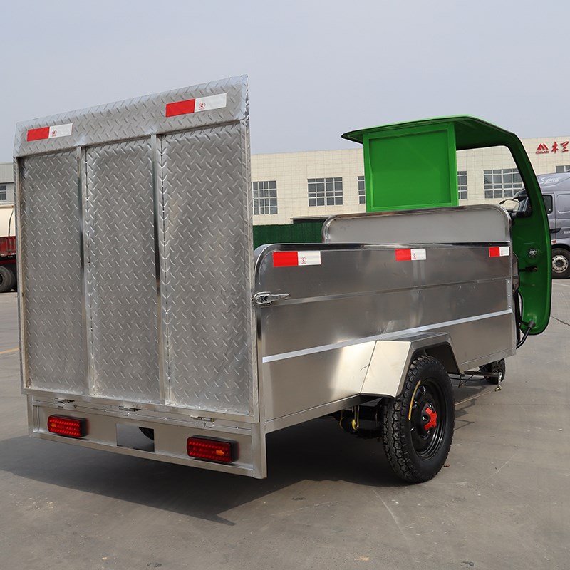 电动垃圾车清运车三轮车垃圾桶四桶六桶转运运输平板不锈钢环卫车