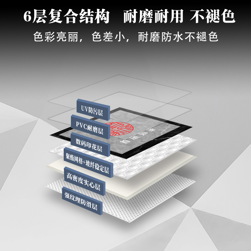 电梯地垫轿厢地板PVC耐磨仿大理石防滑防水定制logo图案塑胶地毯
