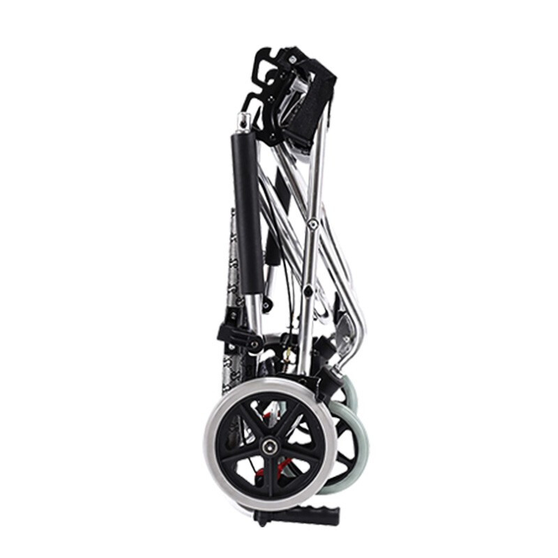 轮椅折叠轻便老年简易旅行铝合金小型老人儿童手推车多功能代步车