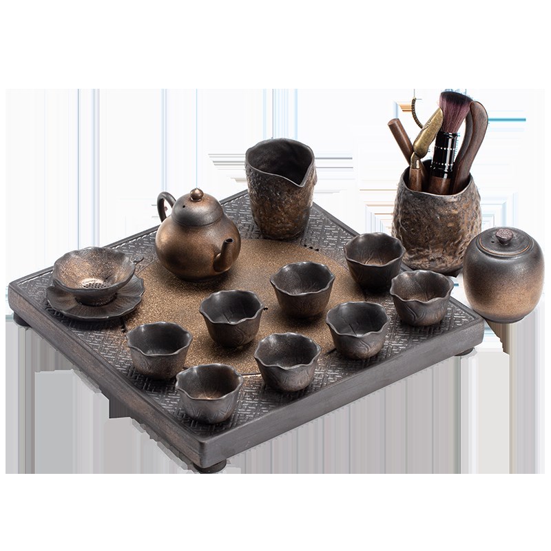 墨守粗陶日式功夫茶具套装家用办公现代简约陶瓷茶杯泡茶壶小茶台