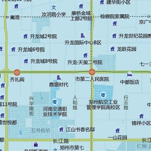 2024新款郑州市区地图贴图办公室挂图高清防水墙壁贴超大装饰画