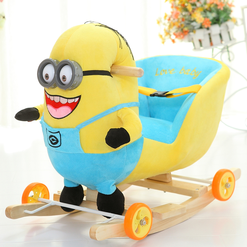 0-2岁儿童玩具礼物宝宝小木马两用摇马实木摇摇马摇椅带音乐