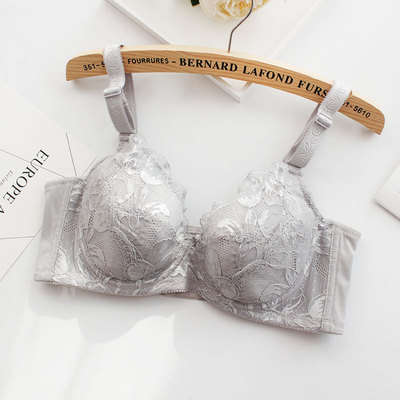 大码女士薄款文胸侧收全罩杯带钢圈蕾丝内衣75B-110H上托聚拢四排