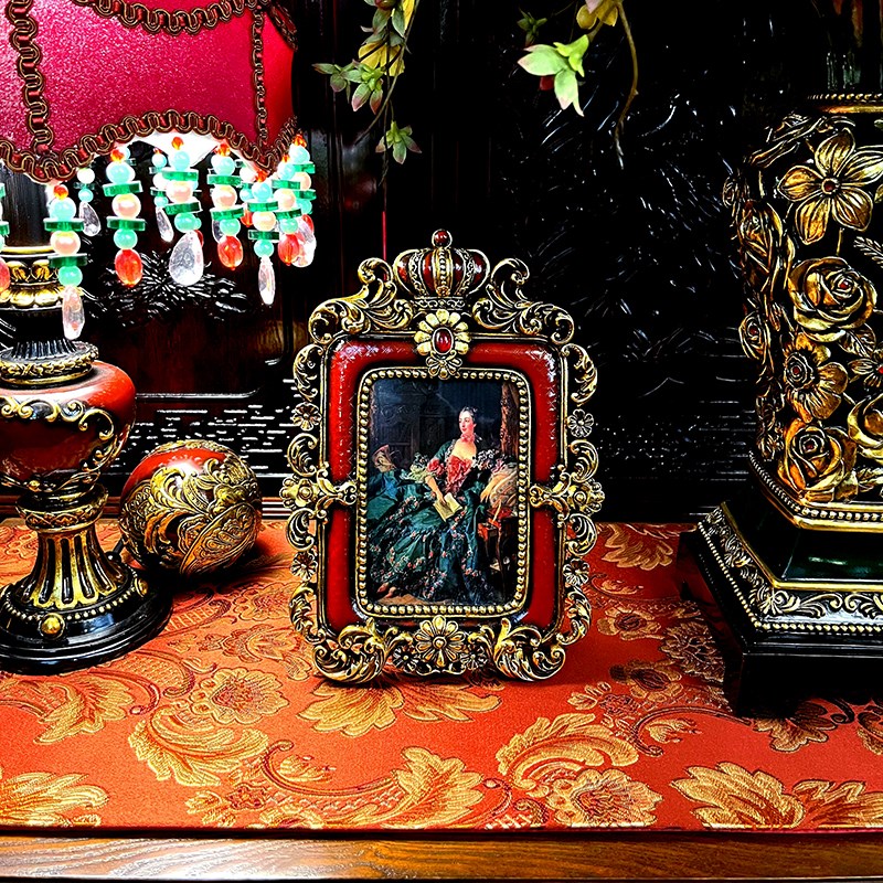 极繁手工 美式别墅高档精致桌面摆件法式客厅欧式中古风奢华装饰