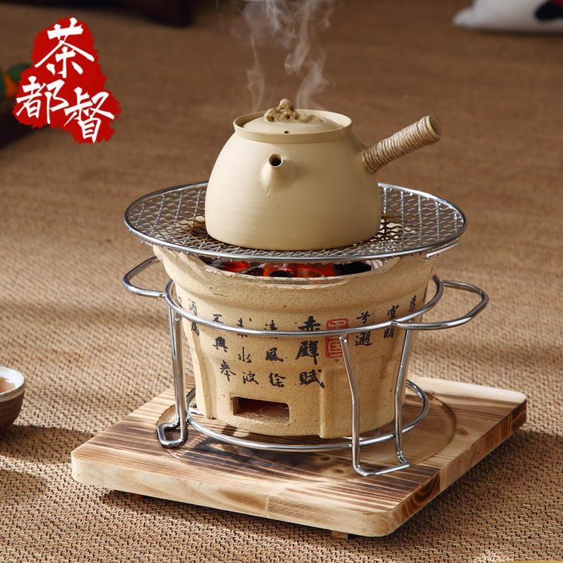 中式围炉煮茶烤火炉罐罐煮茶器炭火电陶炉煮茶器侧把煮茶壶茶具