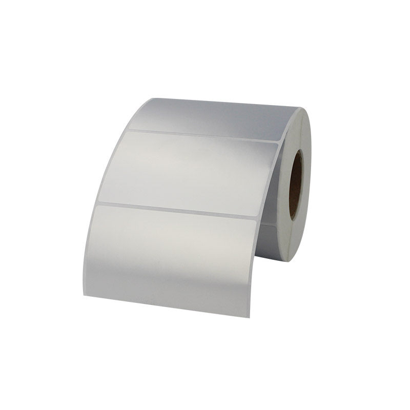 哑银不干胶标签纸PVC防水防刮塑料固定资产标签纸单排90*50*1000