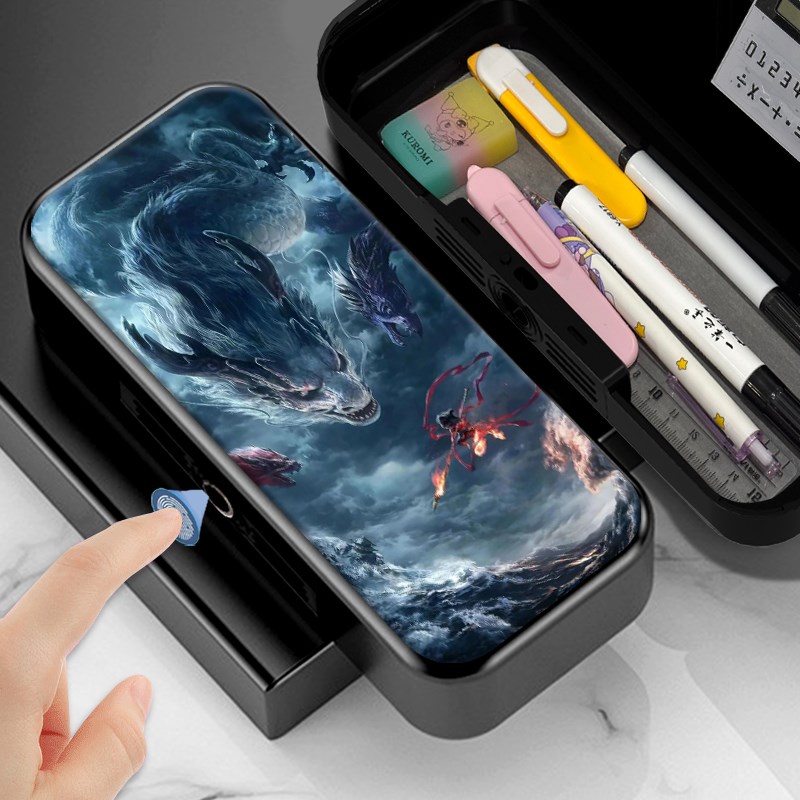 敖光哪吒闹海敖丙文具盒小学生男孩笔袋哪吒双层男女铅笔盒高颜值