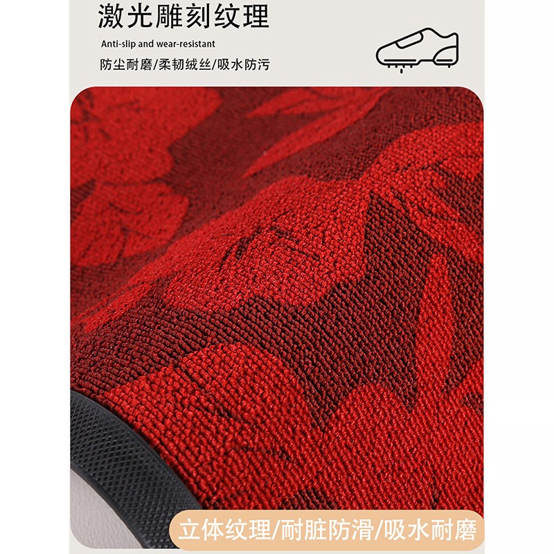 入户门地垫红色高端大门口防滑脚垫家用玄关门垫耐脏除尘免洗地毯