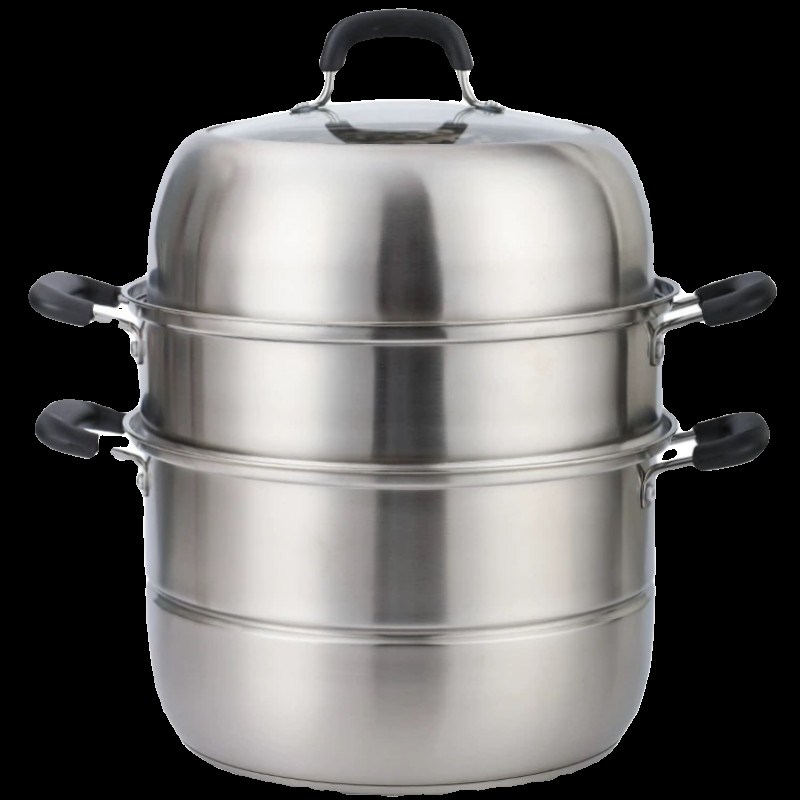 家用304不锈钢蒸锅复底2层小蒸锅3层大蒸锅焖罐锅馒头包子笼屉锅