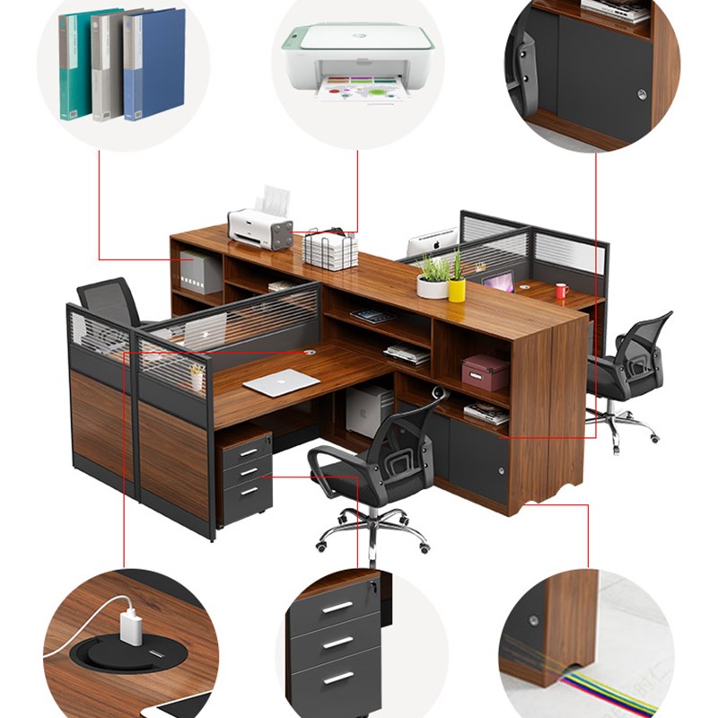 双人员工财务办公桌卡座工位职员办公桌椅组合办公桌子家具办公室