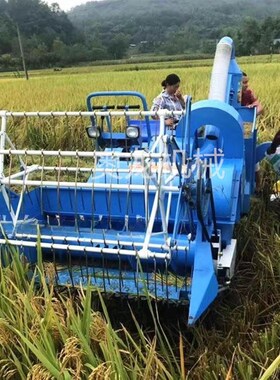 联合收割机32马力小型履带式x全自动双割台山区水稻收割机农用设