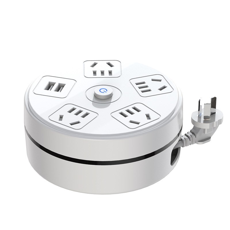 可收纳插板带线多用拖接插线板长线多功能插座面板多孔带usb插排