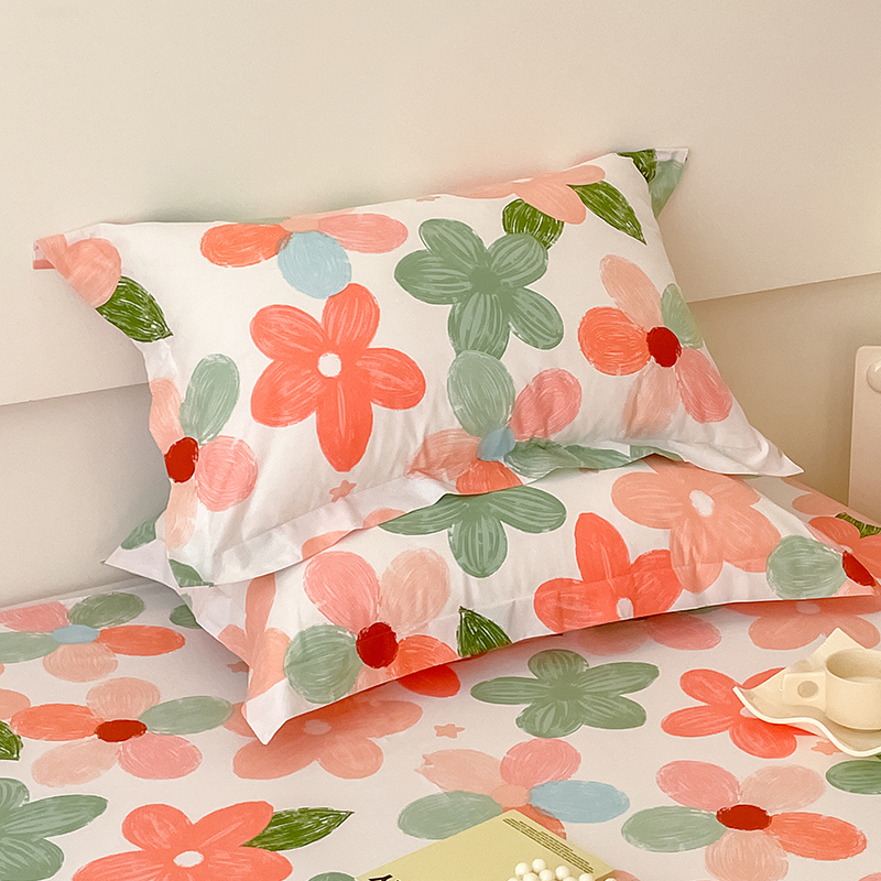 床单 单件宿舍单人一米五枕套三件套100全棉大床双人被单2m