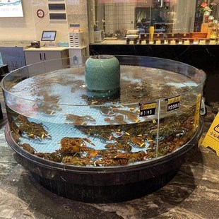 商用超市贝类池圆形海鲜池固定式 海水缸 海鲜鱼缸高档酒店水产缸