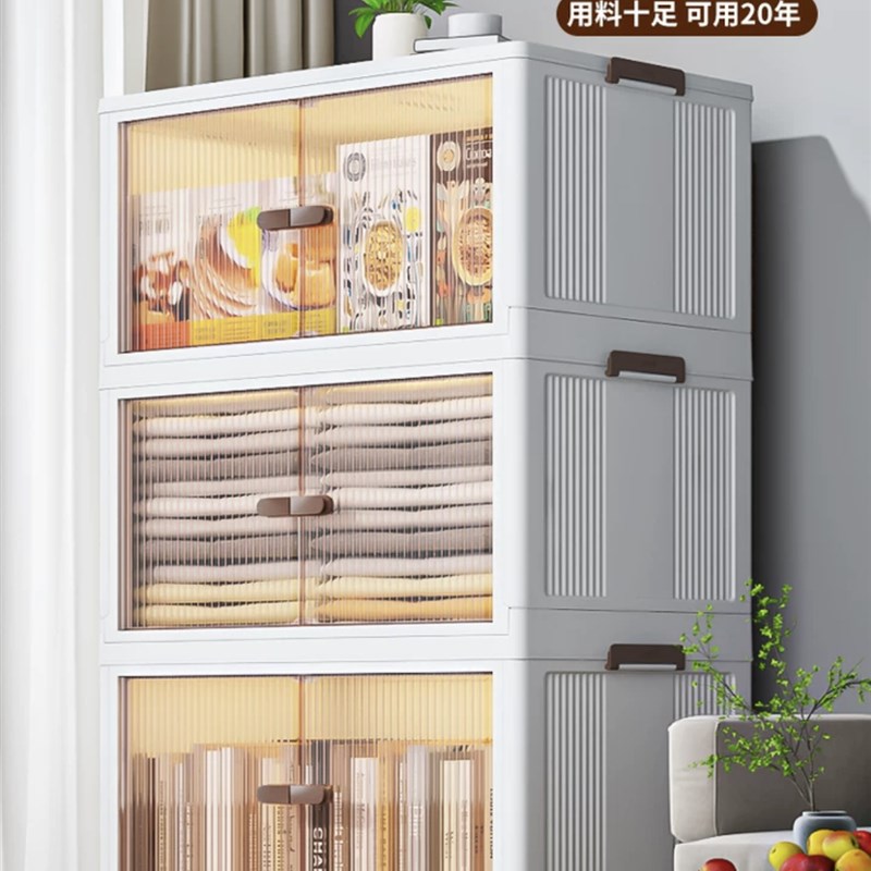 家用简易衣柜双门儿童收纳柜衣橱加厚宝宝家用衣物收纳柜免安装