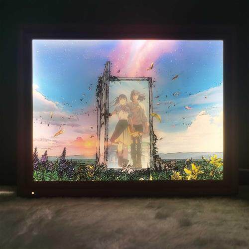 天气之子灯光画动画发光画挂画装饰画卧室牀头摆台小夜灯气氛灯
