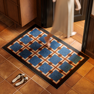 安塞里格英式 老钱风入户门门口防尘垫子高密丝圈除尘垫可定制地毯