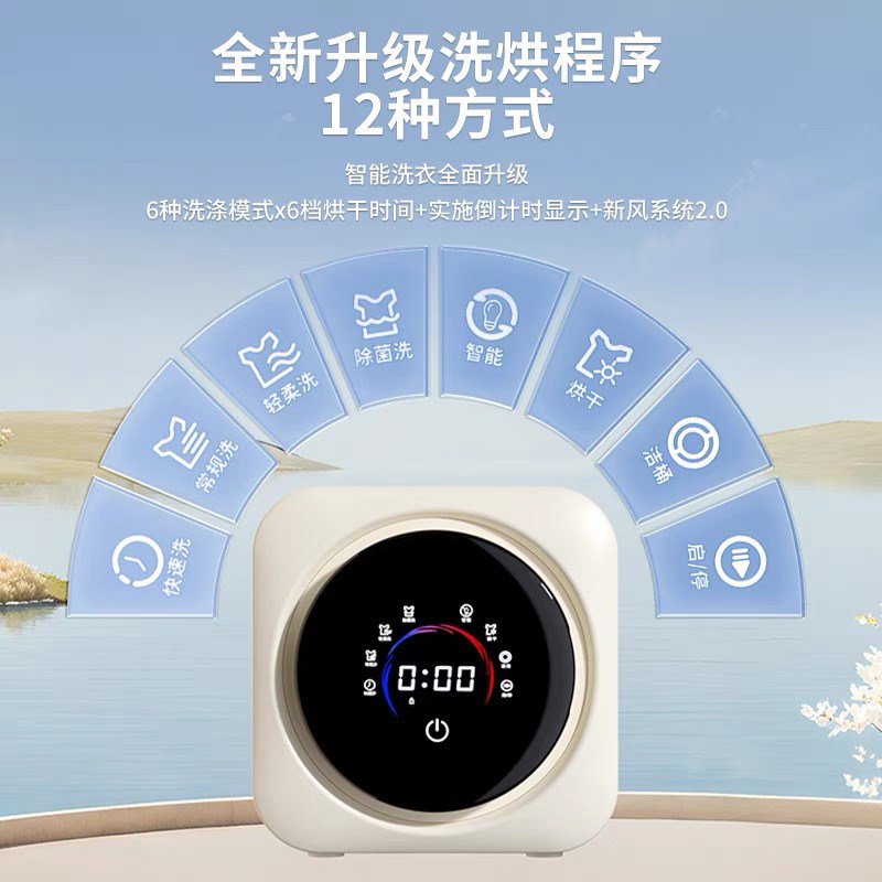 艾德勒FC5全自动洗内衣裤壁挂洗衣机迷你洗烘脱一体小型洗袜神器