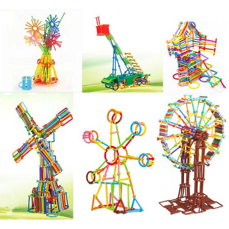 儿童聪明棒积木 塑料拼插拼装益智玩具 幼儿园拼搭拼接魔术棒