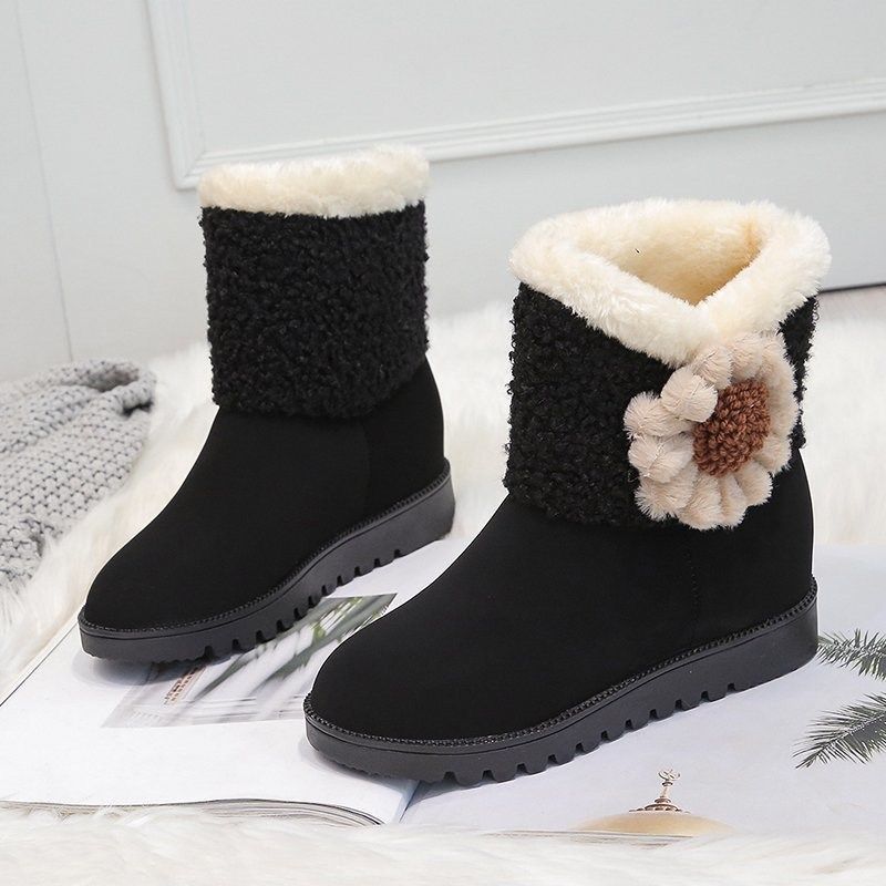 雪地靴保暖女鞋2024新款秋冬马丁靴女短靴皮绒面平底低跟棉靴冬鞋,女鞋,时尚雪地靴,淘宝优惠券,粉丝福利购,淘宝优惠卷