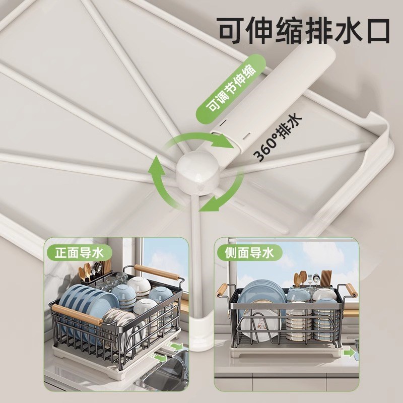 加厚枪灰碗碟收纳架厨房置物架沥水篮304不锈钢碗架放碗盘沥水架