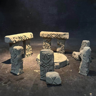 冬官手作 水泥鱼缸造景摆件布景草缸装饰品 苔藓缸 巨石阵 祭坛