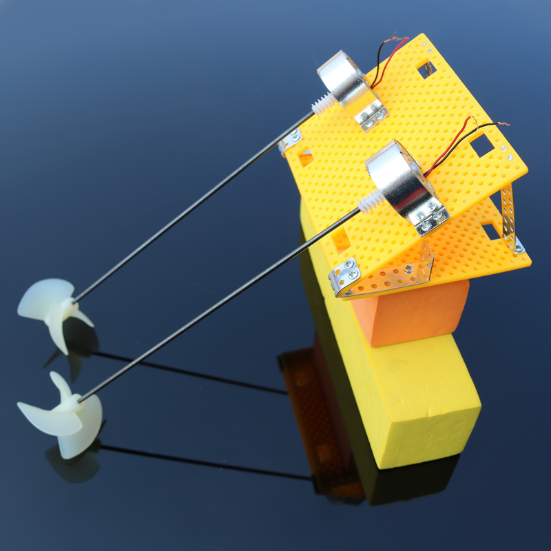 船模套件 DIY遥控船体套件包 双电机动力正反螺旋桨 手工材料组装