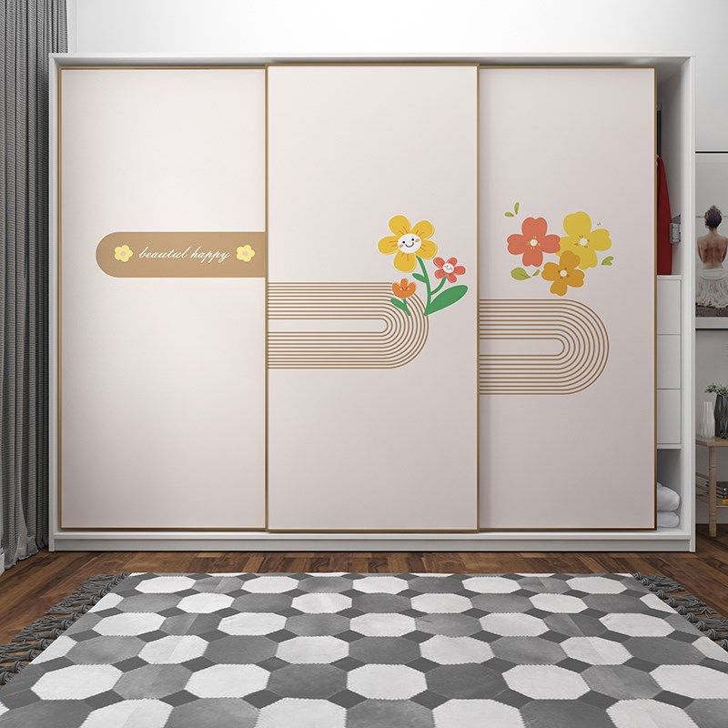 衣柜门贴纸玻璃门自粘卧室移门拉门翻新改造简约时尚加厚不透底