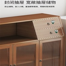 餐边柜靠墙一体储物柜2025新款实木加高置物架多功能厨房置物柜子