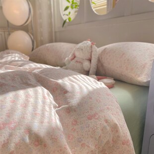 A类纯棉双层纱布被套单件150x210x2E15单双人180x200碎花全棉被罩
