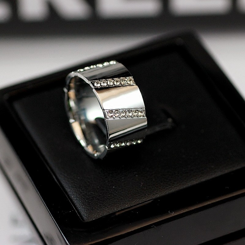 镶钻戒指a男女夸张日韩潮人中指环宽简约饰品Q学生食指时尚个性气