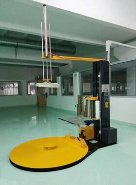 【】无纺布缠绕机 TP1650F-CS 带压顶双托盘熔喷布缠绕包装机