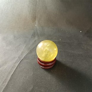 家居招财摆件天然黄水晶球属性土旺财镇宅办公室书房客厅财位圆形