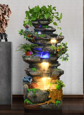 流水摆件假山喷泉流水生财循环水招财客厅庭院落地鱼缸景观水幕墙