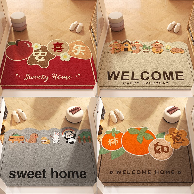 地垫入户门垫2024新款进门家用丝圈脚垫门外大门口可裁剪耐脏地毯