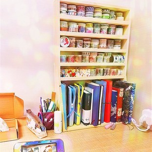 桌面和纸胶带模型展示架收纳盒多层手帐本木质多层分装定做文件架