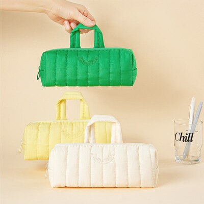 韩国antennashop纯色轻便大容量学生铅笔软袋文具化妆手提收纳包