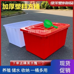 加厚塑料桶大号卖鱼水箱带盖家用蓄水桶服装周转箱熟胶方桶拖地桶