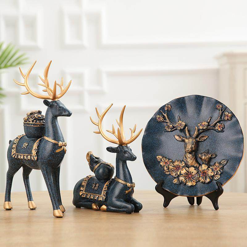 财新款福摆件客厅家酒柜装鹿饰品创意居办公室博古架玄C0127关工,家居饰品,装饰摆件,淘宝优惠券,粉丝福利购,淘宝优惠卷