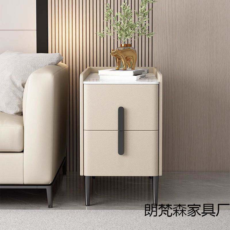 实木岩板沙发家用边柜客厅加长超窄轻奢角柜迷你奶油风床头柜