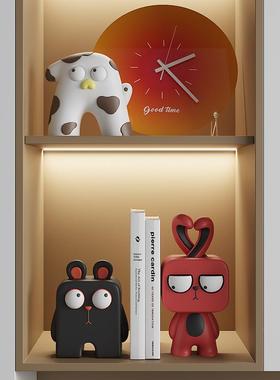 饰感酒柜柜ltao1013摆件视电奶油风软装客厅玄关书柜可爱装品