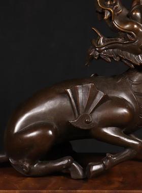 厅古铜貔貅摆复2517件吉店祥物神瑞兽皮丘客酒柜老板办公室桌铺开