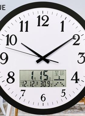 简约大气16寸塑MX616BLP料万年历挂钟客厅代电子石期英钟带农历星