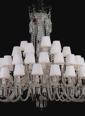 客厅简约现代大气335水晶吊墅灯酒店欧灯式大厅卧室餐别厅led吊灯