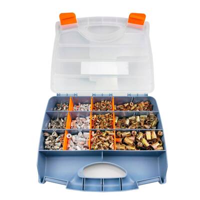 1200PCS 盒装 套装 铝拉铆 不锈钢 镀彩锌竖纹螺母组合 铆螺母