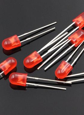 LEDl发圆光二极管04椭带色5短脚红发红绿发EDI翠绿蓝发蓝ed直插灯