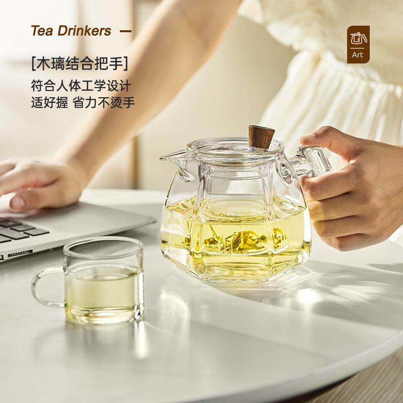 玻壶璃壶高单壶耐温茶水分离泡茶器家用茶可电陶炉烧水茶具棱之壶,餐饮具,茶壶,淘宝优惠券,粉丝福利购,淘宝优惠卷
