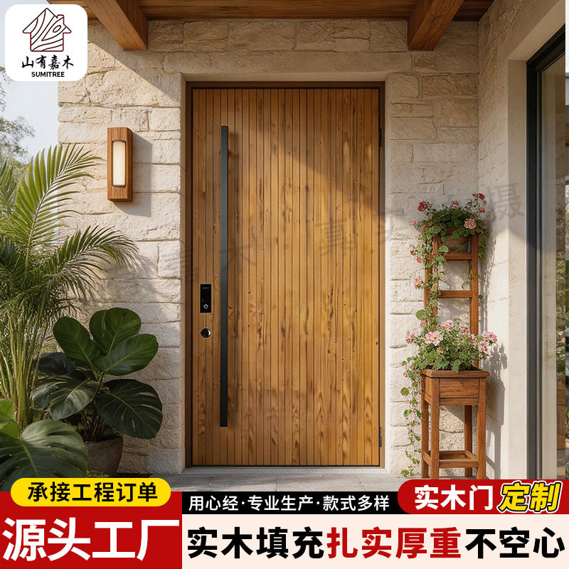 实木门原木门中式门室内门复古门对开门民宿门楼梯入户门别墅门
