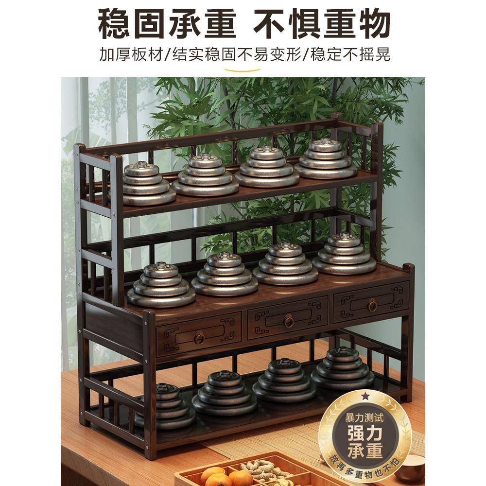 桌面博古架桌台茶摆面茶具置物茶壶放架茶室收纳展LU-1茶示柜迷你